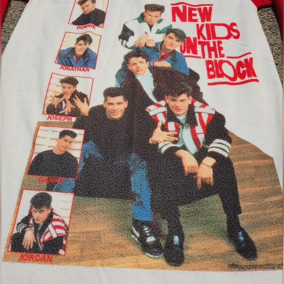 Vintage 1990 NKOTB New Kids On The Block Pajama Night Shirt Rock Nites OSFA - Picture 3 of 6